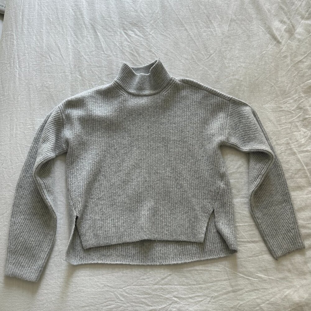 Abercrombie Classic Easy Turtleneck Sweater - Light Grey - XS